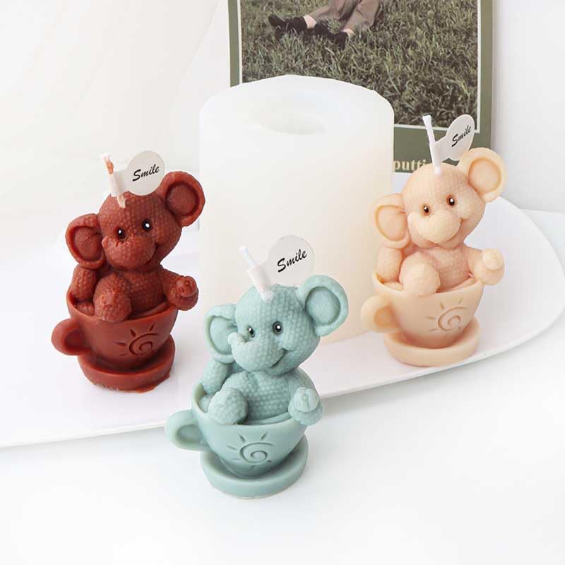 Elephant Shape Silicone Candle Molds for DIY Candles, Resin Crafts, Aromatherapy & Wax Soap Making - Perfect for Home Decor, Gift Making and Craft Projects
