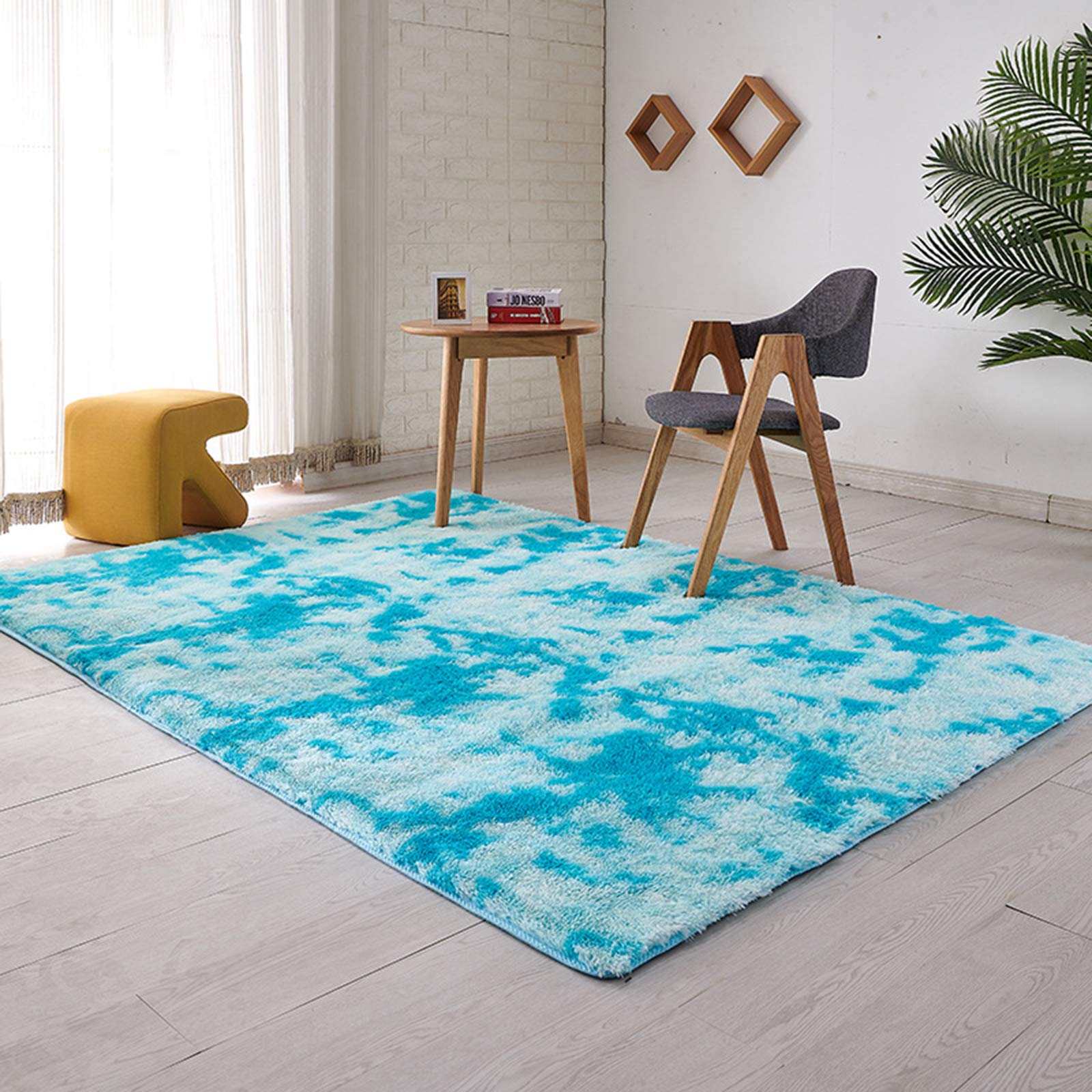 Ultra Soft Plush Bedroom Area Rug 6'6”x8'2” - High Pile Faux Fur Luxury Shaggy Carpet for Living Room, Nursery, Kids Room - Cozy Home Decor for Girls & Boys - Perfect for Bedside, Play Areas & Family Rooms