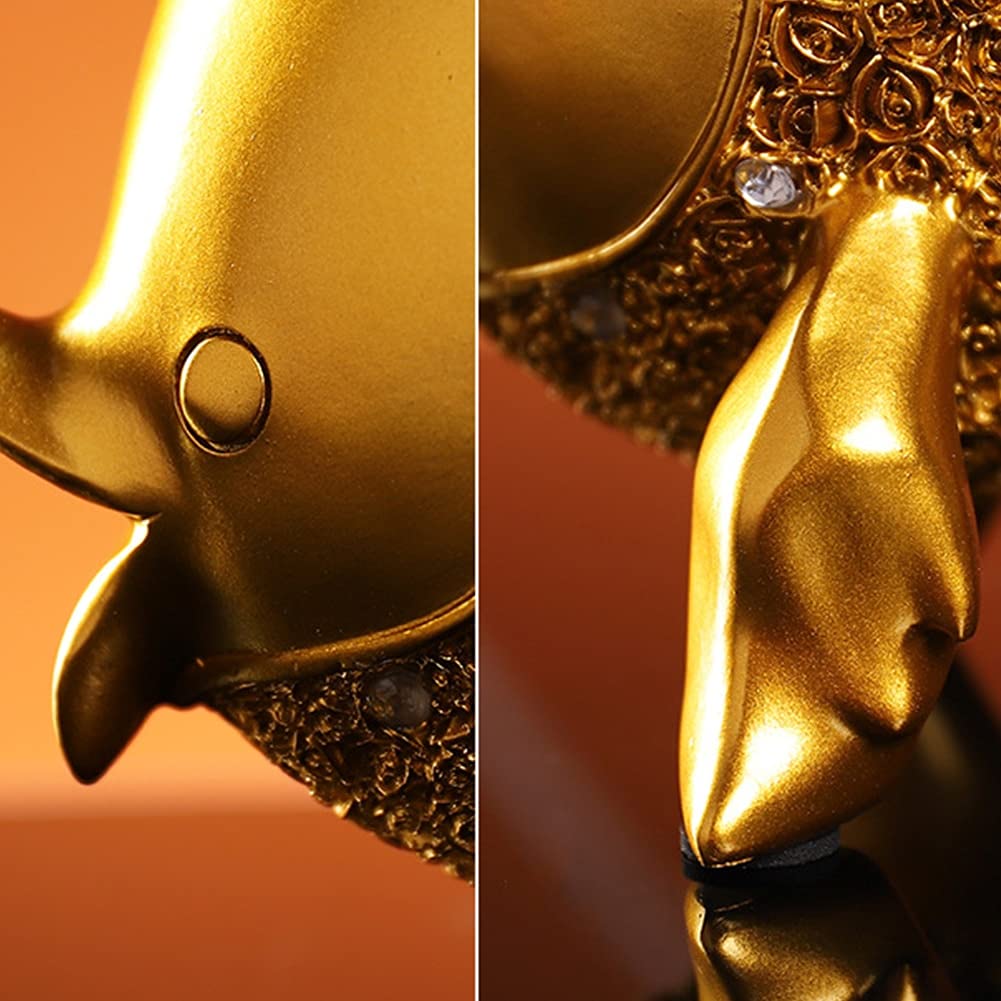 Cute Goldfish Resin Statue - Modern Art Desktop Decor for Office, Hotel, Bar, Coffee Shop & Home - Mini Tabletop Ornament for Living Room & Gift Ideas
