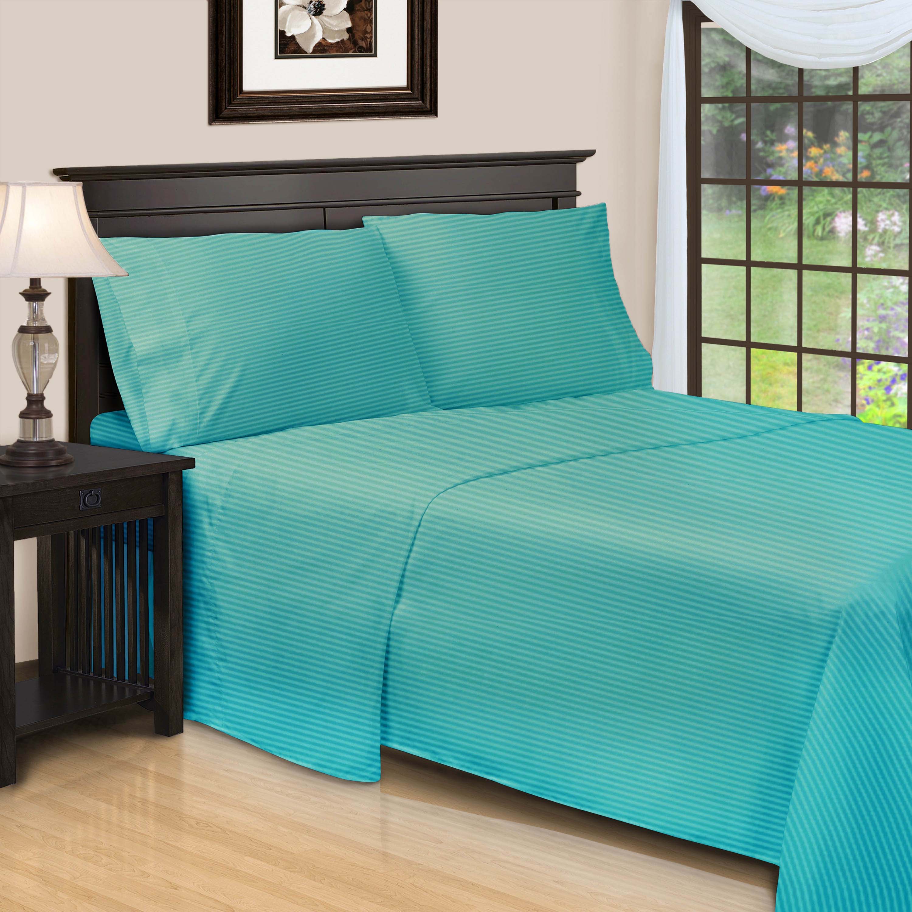 Premium 600 Thread Count Egyptian Cotton Sheet Set - Deep Pocket, Striped Design for Ultimate Comfort & Luxury - Perfect for Master Bedrooms & Guest Rooms