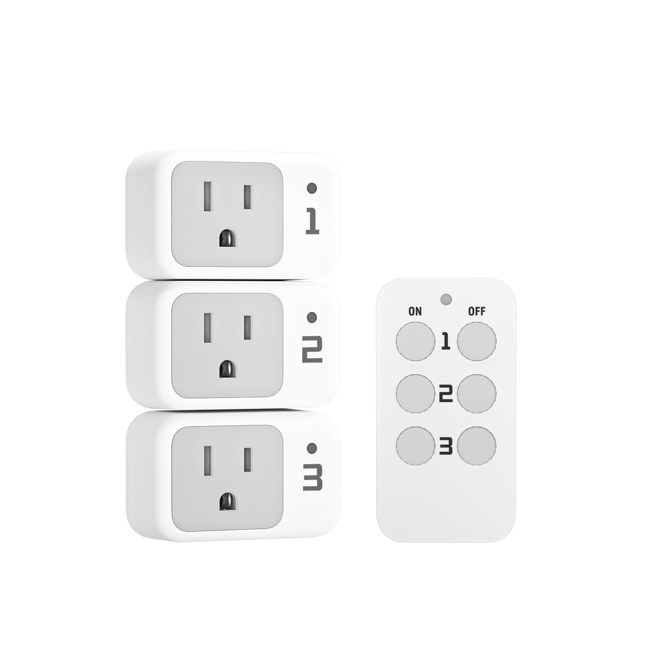 TESSAN Smart Remote Control Outlet - Wireless Light Switch for Indoor String Lights, Lamps & Small Appliances | 100ft Range | 1 Remote + 3 Outlets | Perfect for Bedroom, Living Room & Holiday Decorations