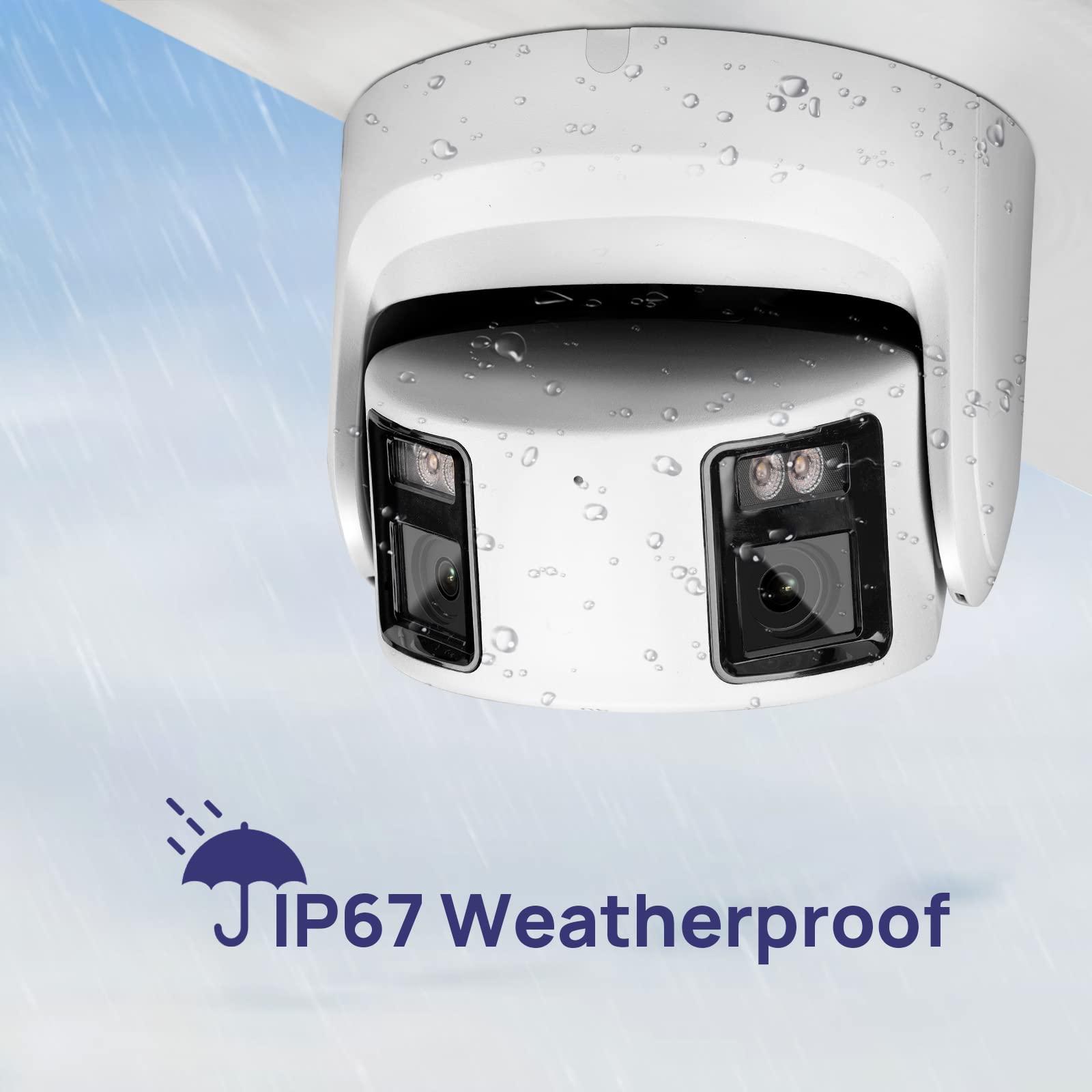 8MP Panoramic ColorVu POE IP Security Camera (DS-2CD2387G2P-LSU/SL) - 4mm Ultra Wide Angle Dome Camera with Strobe Light, Audio Alarm, Human/Vehicle Detection, WDR, SD Card Slot & 2-Way Audio - IP67 Weatherproof for Home & Business Surveillance
