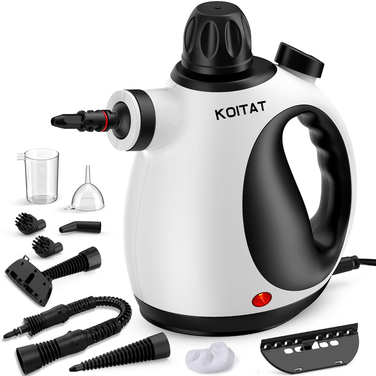Handheld Pressurized Steam Cleaner with 10-Piece Accessory Kit - Multi-Purpose Portable Steamer for Home, Upholstery, Car & Floor Cleaning | Safe Lock Feature | Natural Steam Cleaning Solution | Perfect for Deep Cleaning Carpets, Sanitizing Baby Items & Refreshing Clothes