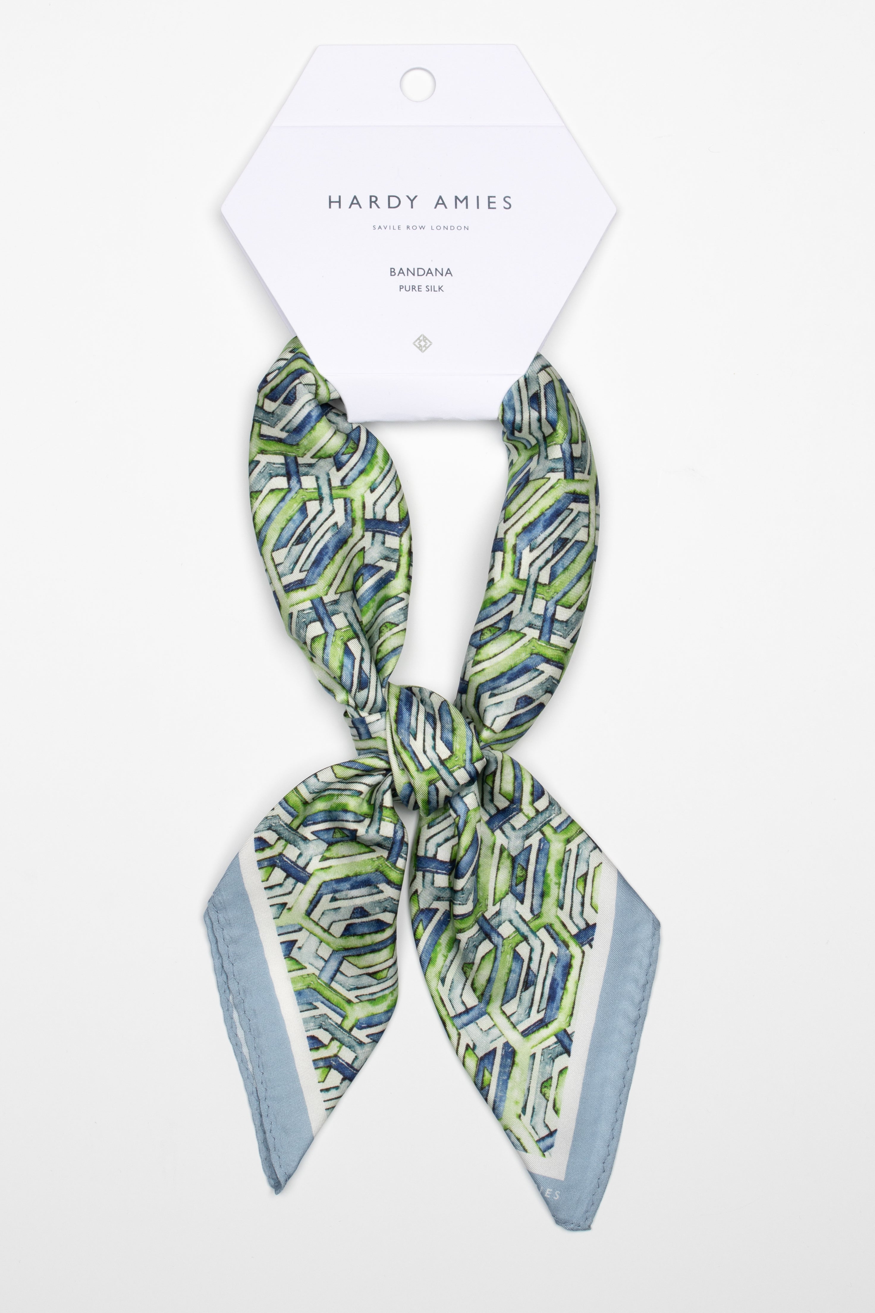 Hexi Geo Silk Bandana - Lightweight & Breathable Scarf for Women & Men - Perfect for Travel, Hiking, and Outdoor Adventures
