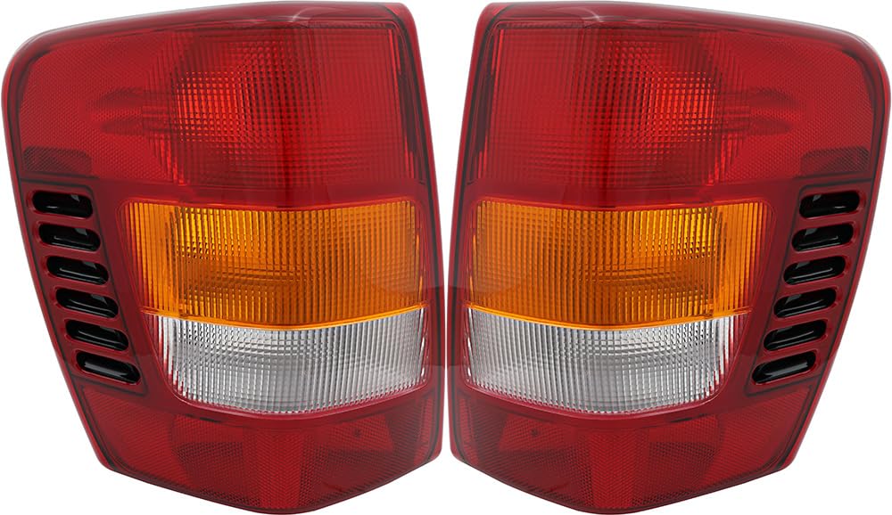 Jeep Grand Cherokee Tail Lights Lamps Set - Driver & Passenger Side (1999-2002) | Replacement LED Brake Lights for Off-Road & Night Driving