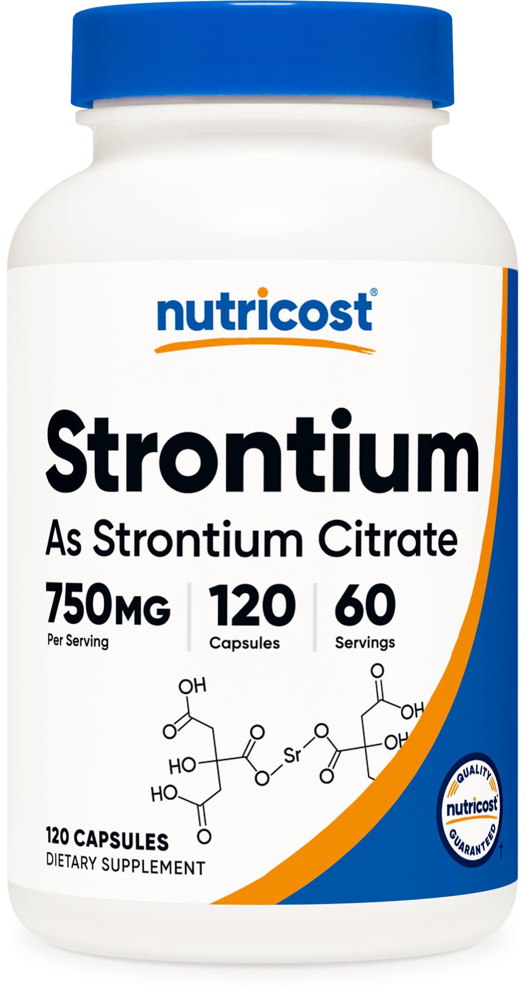 Nutricost Strontium Capsules 750mg, 120 Count - Vegetarian, Non-GMO, Gluten Free Supplement for Bone Health & Joint Support - Perfect for Daily Wellness Routine