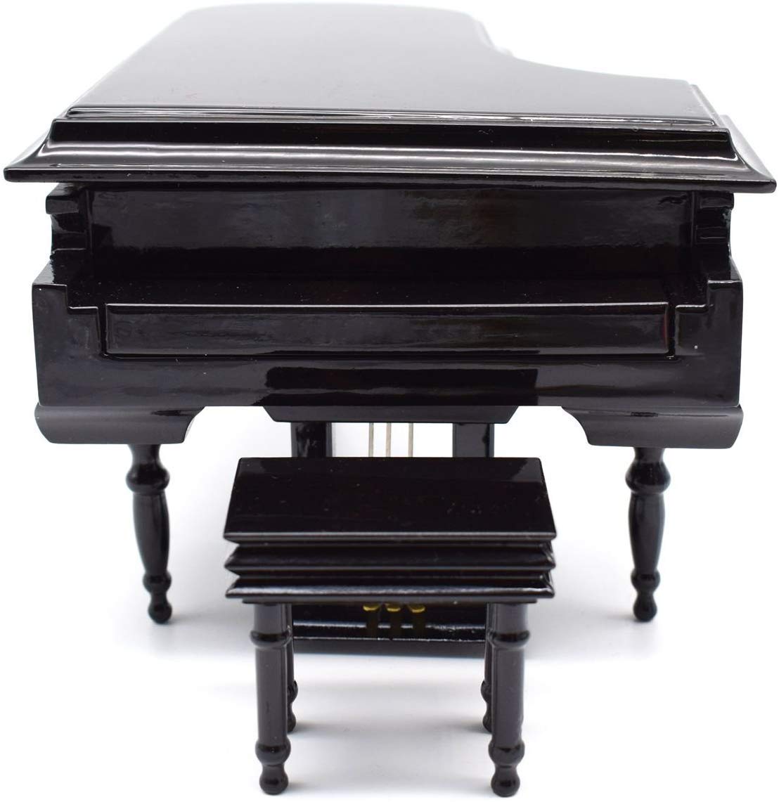 Elegant Piano Music Box with Bench & Black Case - Perfect Christmas, Birthday & Valentine's Day Gift - Plays Canon in D Melody - Ideal for Home Decor, Wedding Favors & Romantic Surprises