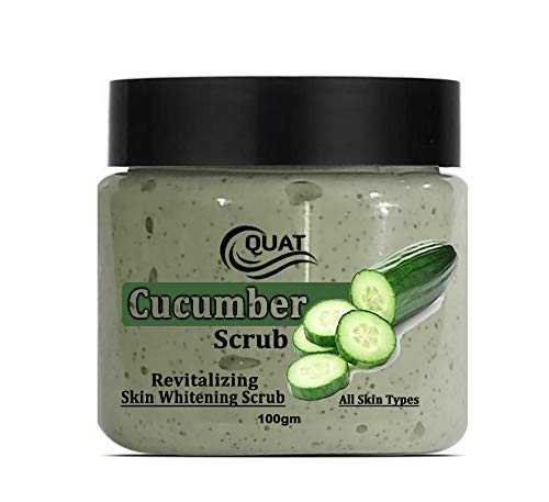 Quat Cucumber Scrub - Revitalizing & Whitening Facial Exfoliator for Glowing Skin | Deep Cleansing for Oily & Dry Skin Types | Unisex Skincare (100g) | Perfect for Daily Face Care & Pre-Makeup Prep