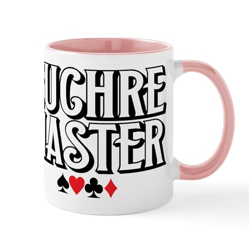 White/Pink Inside - Euchre Master Mugs
