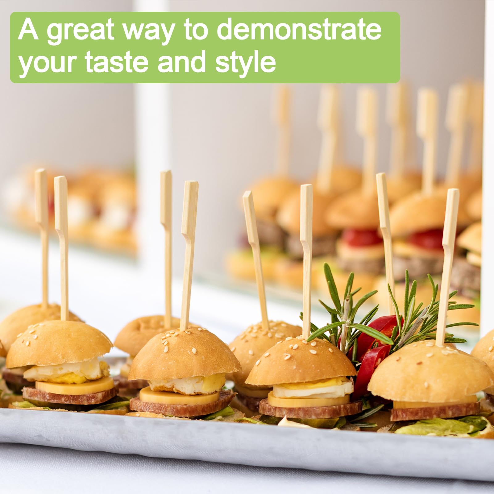 1200 PCS 4.7 Inch Bamboo Skewers - Wooden Appetizer Picks for Cocktails, Fruit Kabobs, Sandwich & BBQ Snacks | Perfect for Party Platters, Charcuterie Boards & Outdoor Grilling