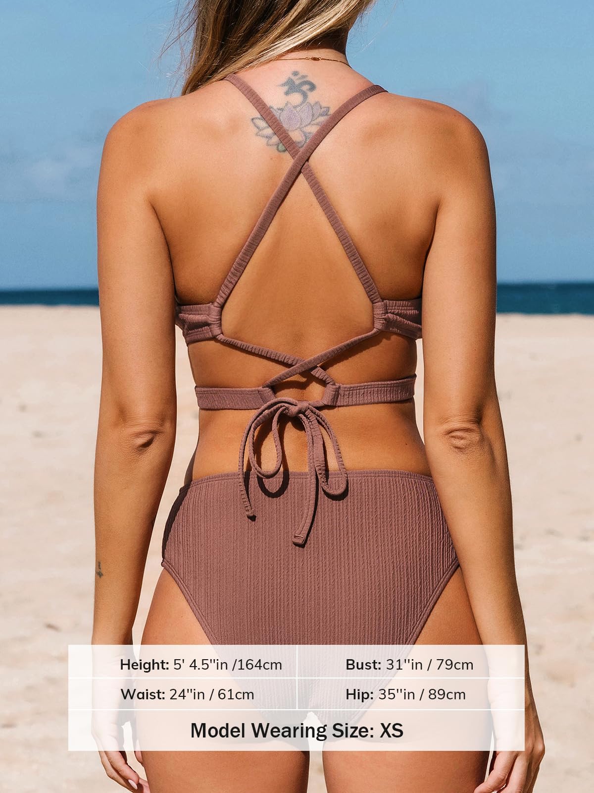 CUPSHE Women's Two Piece Bikini Set - Triangle Top & Mid Rise Bottom with Crisscross Back Tie & Cutout Design | Perfect for Beach Vacations, Pool Parties & Summer Getaways