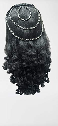Gauri Uma Fashion Hair Comb with Stone for Curly Hair Extensions - Women's Black Hair Styling Accessory for Parties, Weddings & Special Occasions