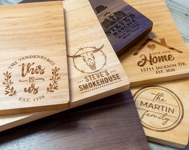 Premium Bamboo Cutting Board with Engraved Design - Durable Chopping Board for Meat, Vegetables, Fruits - Eco-Friendly Kitchen Essential - Perfect Housewarming, Mother’s Day Gift - 
