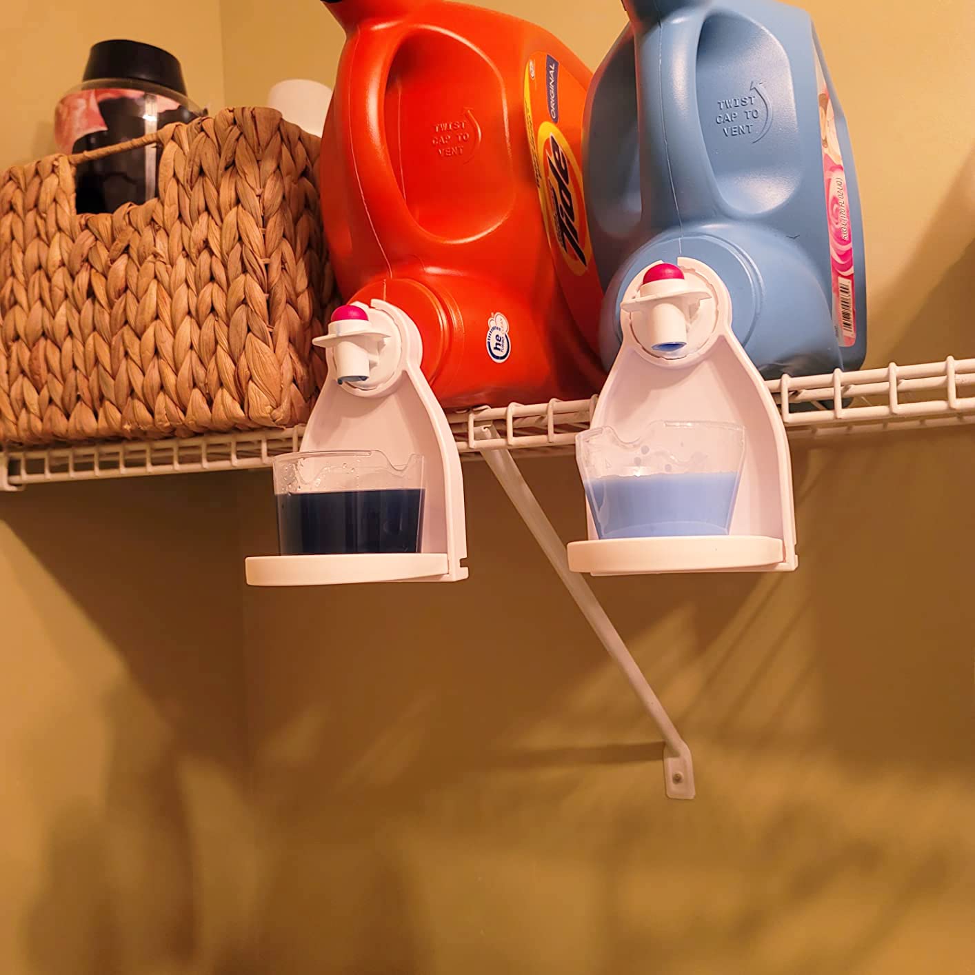 WMKGG 2-Pack Laundry Detergent Cup Holder & Drip Tray Set - No More Leaks, Perfect for Laundry Room Organization | Ideal for Top-Load Washers, Detergent Storage & Spill Prevention