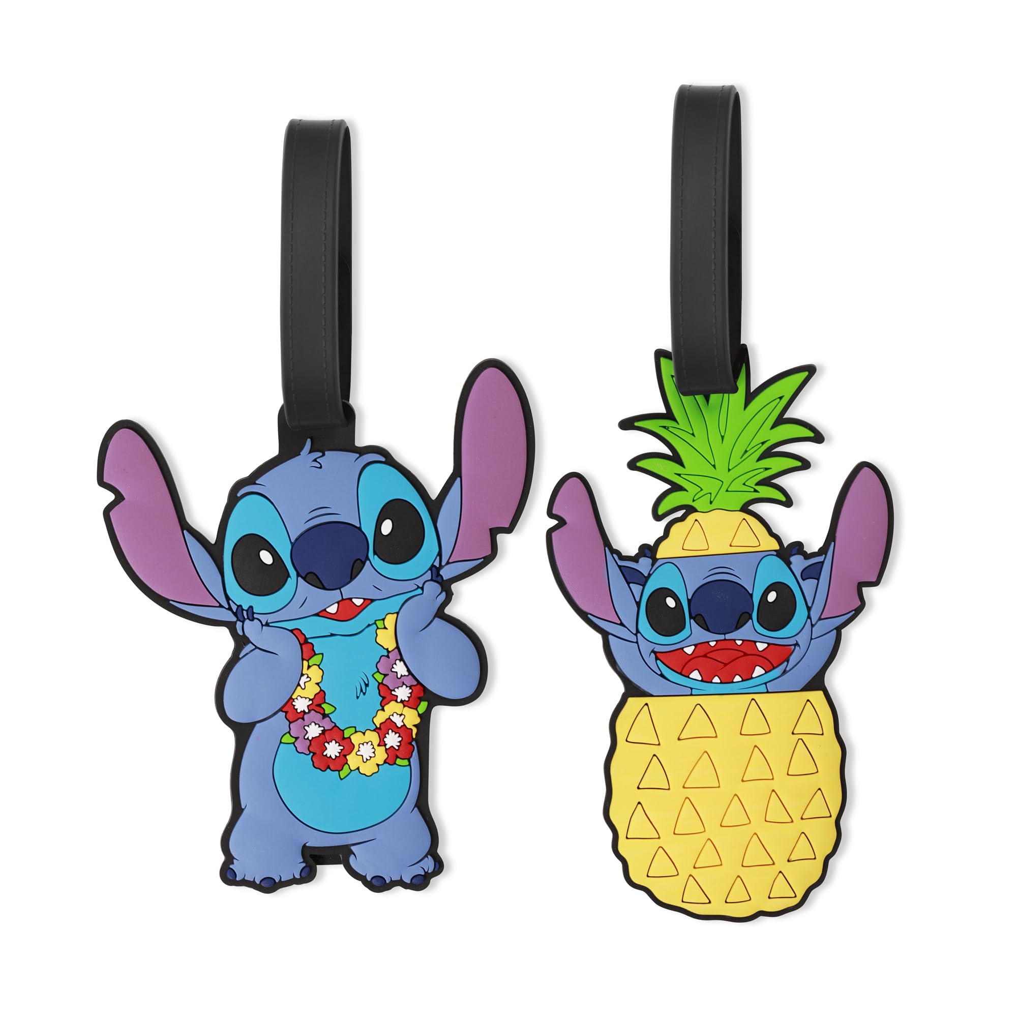 Disney Lilo & Stitch 2-Piece Luggage Tags Set - Durable Travel Accessories for Suitcases, Backpacks, and Carry-On Bags - Perfect for Vacations, Air Travel, and Family Trips