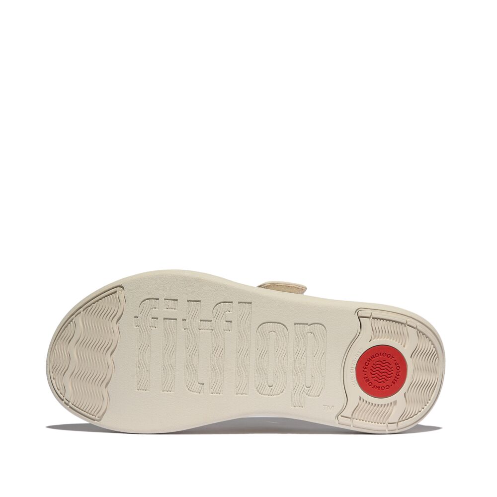 FitFlop F Mode Go Adjustable Flatform Sandals for Women - Comfortable Walking Shoes with Arch Support, Slip-Resistant Sole - Perfect for Travel, Beach & Summer Outfits (Paris Beige)