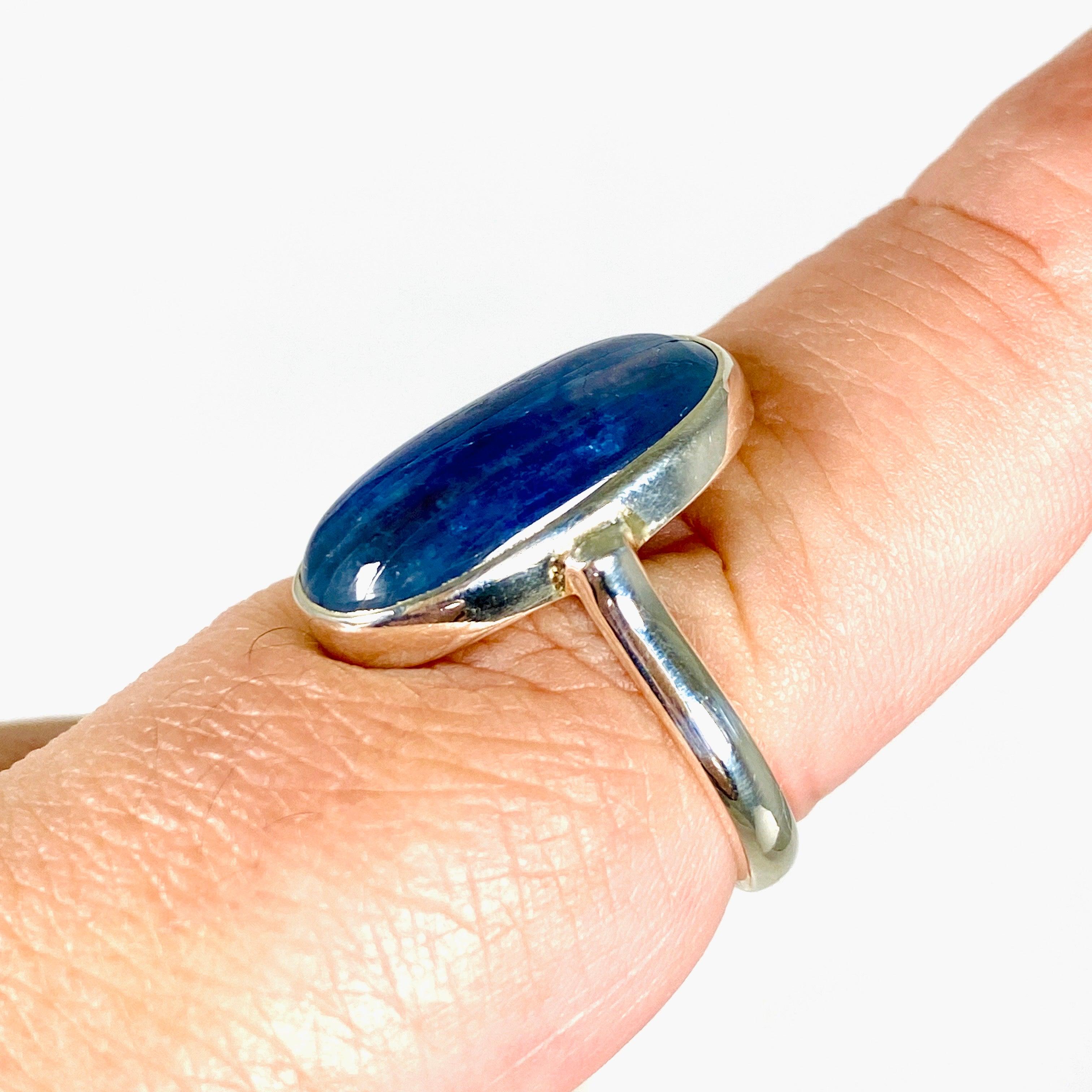 Kyanite Oval Ring Size 9 - KRGJ2695 | Elegant Blue Gemstone Jewelry for Women, Perfect for Weddings & Special Occasions