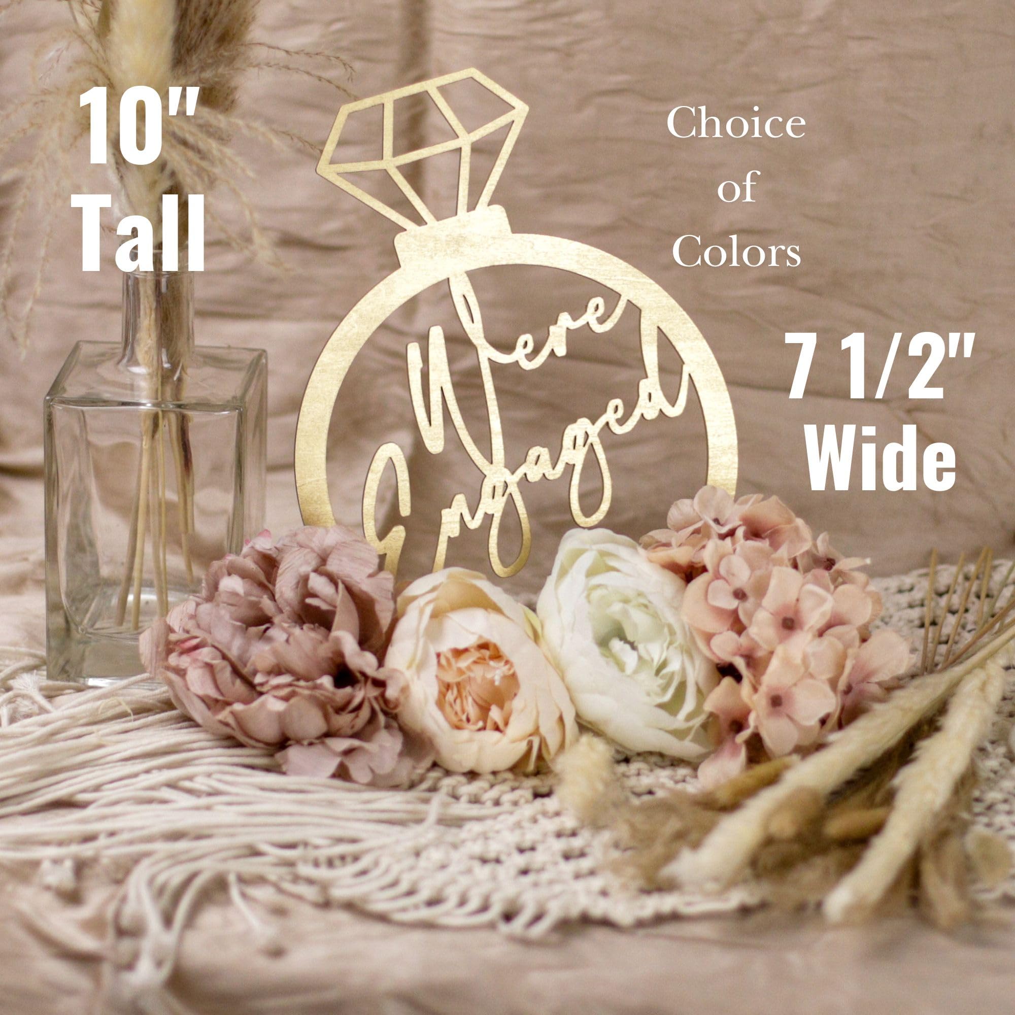 Engagement Party Decorations Set - Elegant Centerpiece & 'We're Engaged' Sign for Romantic Proposal, Wedding Shower & Anniversary Celebrations