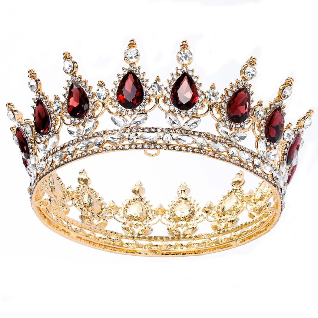 Bmirth Baroque Wedding Crown | Queen Gothic Crown & Tiara | Crystal Bride Wedding Crown | Princess Tiara with Rhinestones | Elegant Hair Accessories for Women & Girls | Perfect for Weddings, Prom, Pageants & Costume Parties