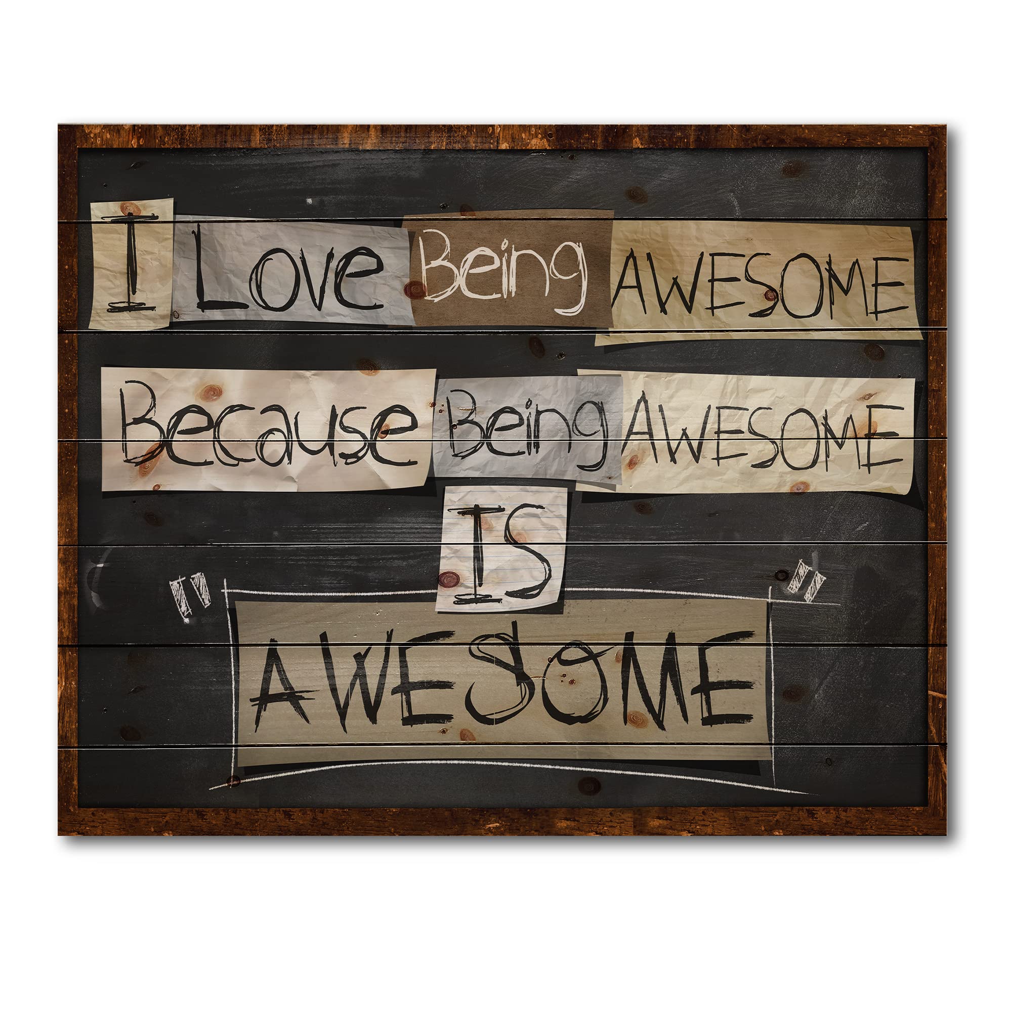 Rustic Wood Wall Decor - Black Wood Wall Art with Inspirational Quotes & Sayings, Large Natural Pine Wood Panels for Home, Office & Farmhouse Decor