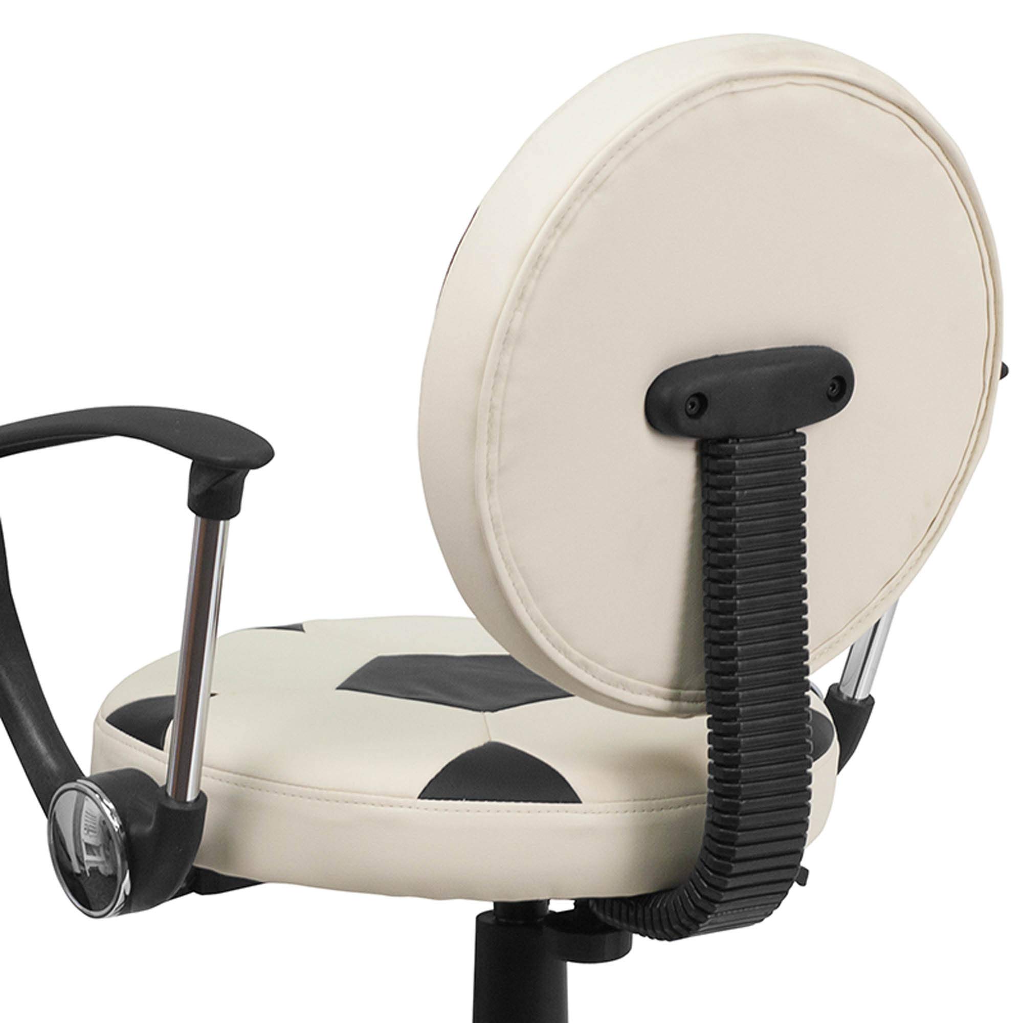 Flash Furniture Billy Soccer Swivel Task Office Chair with Arms - Ergonomic Desk Chair for Home & Office - Perfect for Gaming, Studying & Remote Work