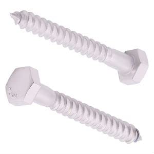 1/4 x 2 Inch Hex Lag Screws Bolts - 15 Pack, 304 Stainless Steel 18/8, Hexagon Head Wood Screws for Heavy Duty Applications Like Deck, Fence, Floor, and Outdoor Furniture