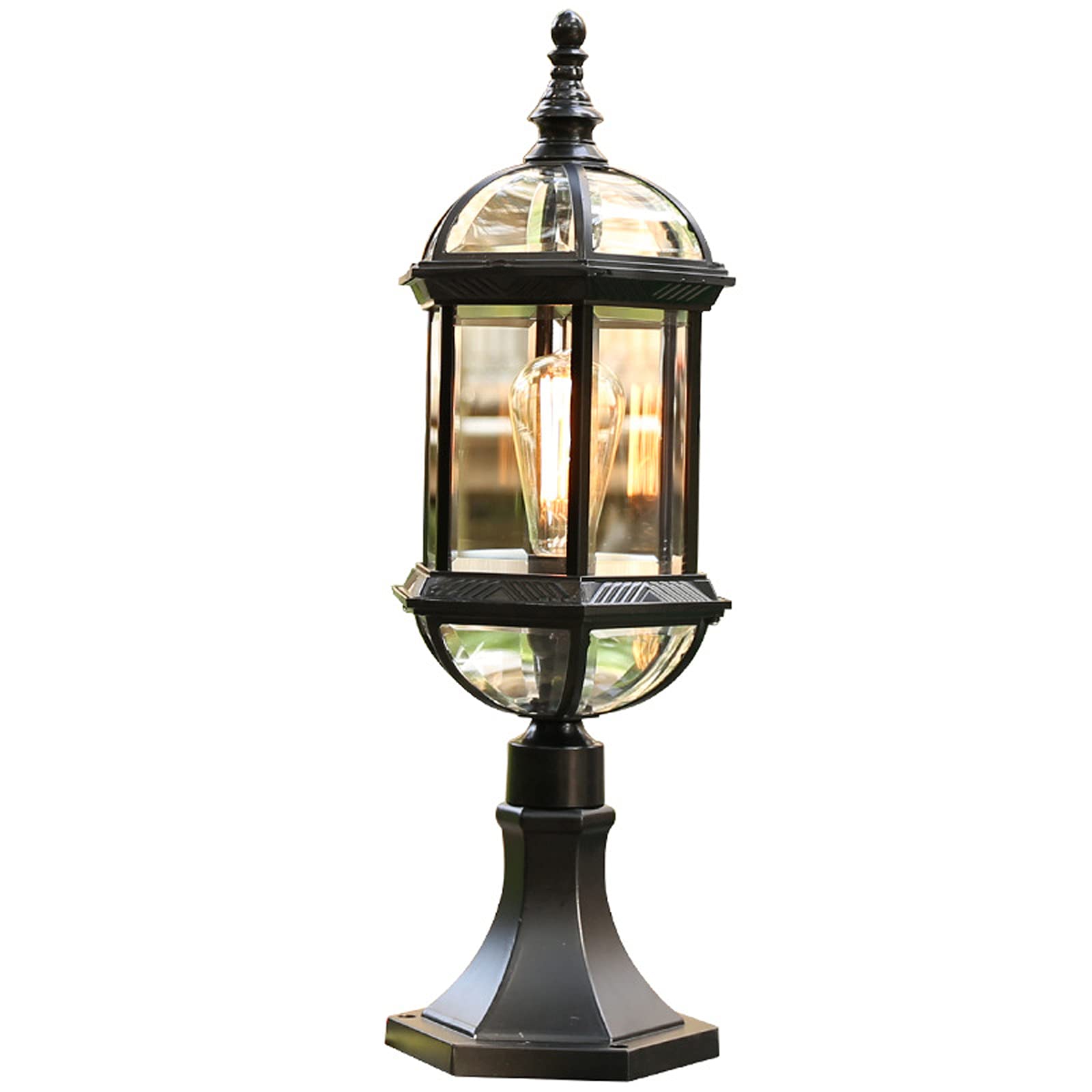 Rustic Waterproof LED Pillar Lamp Post Light with Pier Mount - Vintage Outdoor Lighting for Garden, Porch, Pathway & Landscape - Perfect for Villas, Homes & Outdoor Decoration