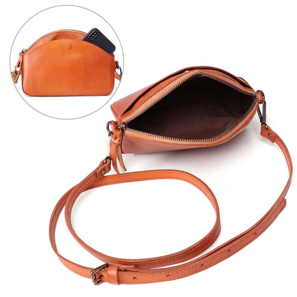 ROUROU Women's Genuine Leather Shoulder Bag - Stylish Tassel Crossbody Purse with Large Capacity, Retro Clutch Handbag for Work, Travel & Evening Out