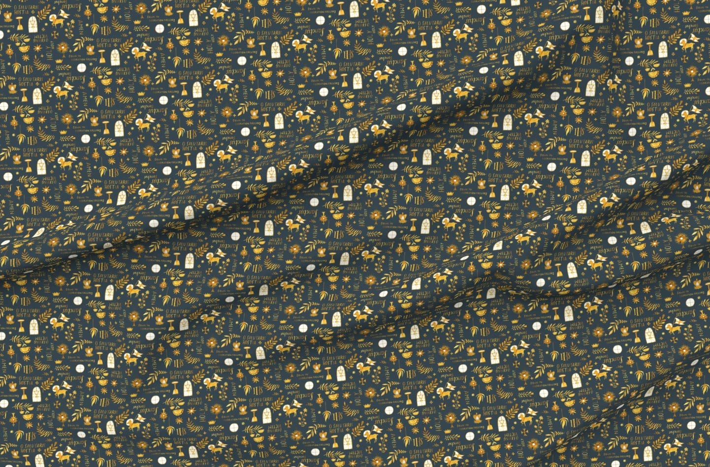 Spoonflower Adoration Charcoal Grey Monstrance Printed Minky Fabric by The Yard - Soft Plush Fabric for Baby Blankets, Quilt Backing, Sewing Projects & DIY Crafts - Perfect for Nursery Decor, Gift Making & Home Decor Projects