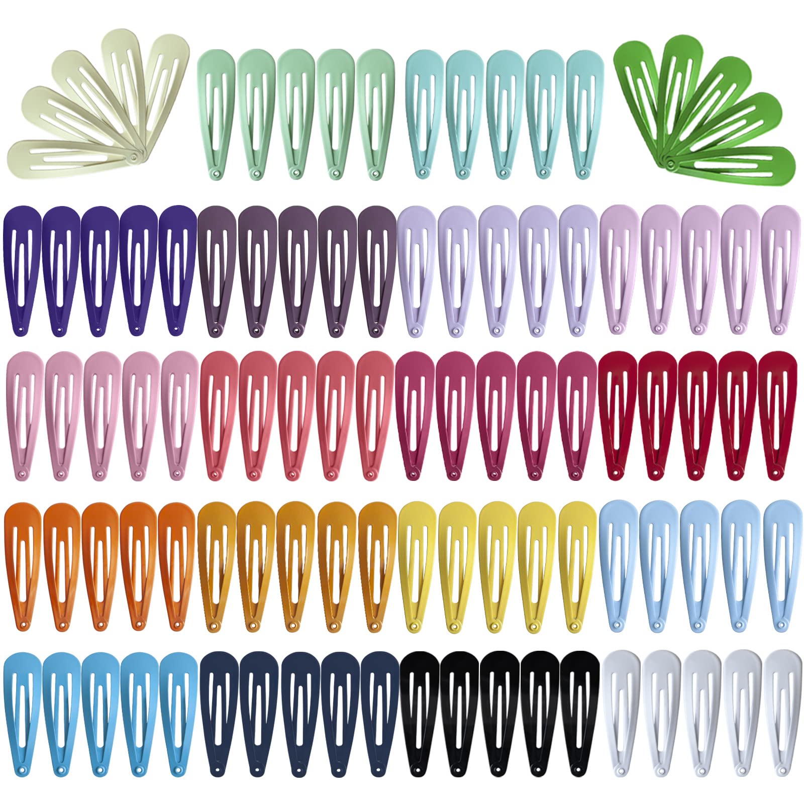 100PCS Snap Mini Hair Clips for Girls & Toddlers - Premium Non-Slip Metal Hair Barrettes with 20 Colors (2 Inches) - Perfect for School, Parties & Daily Hair Styling