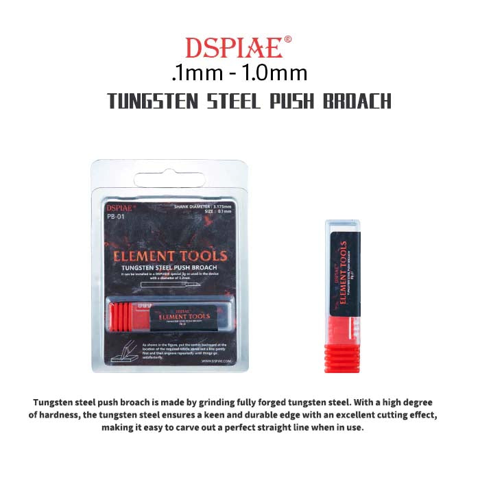 DSPIAE Tungsten Steel Push Broach Chisel Blades - Precision Crafting Tools for Model Building, Miniature Carving & DIY Projects