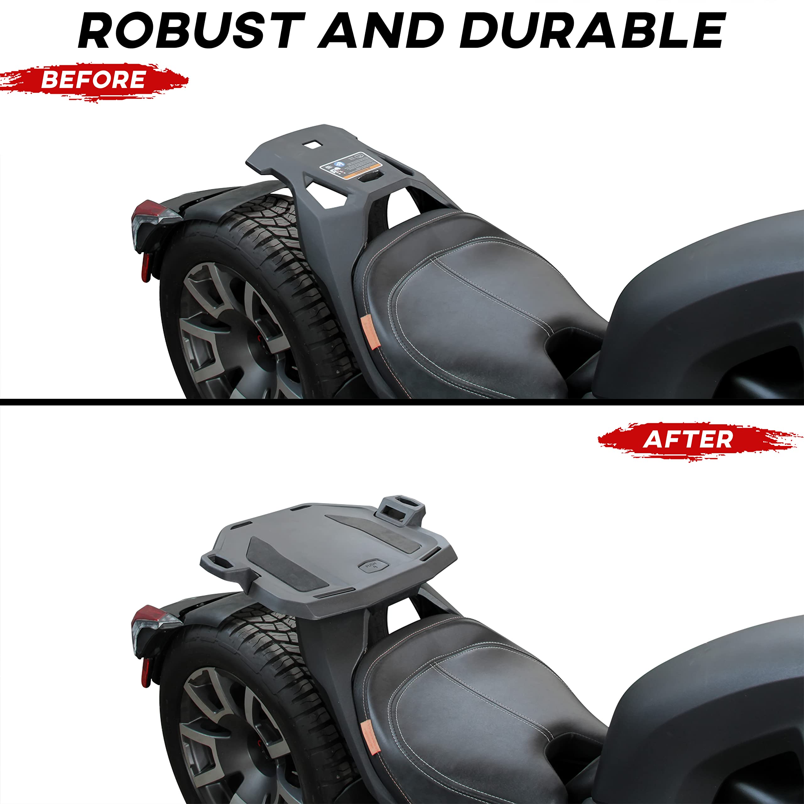 Can-Am Ryker Rear Rack Kit - SAUTVS Support Rack for Ryker 600, 900 Sport & Rally Edition Models (Replaces #219400965) | Durable Motorcycle Cargo Carrier for Storage & Adventure Accessories