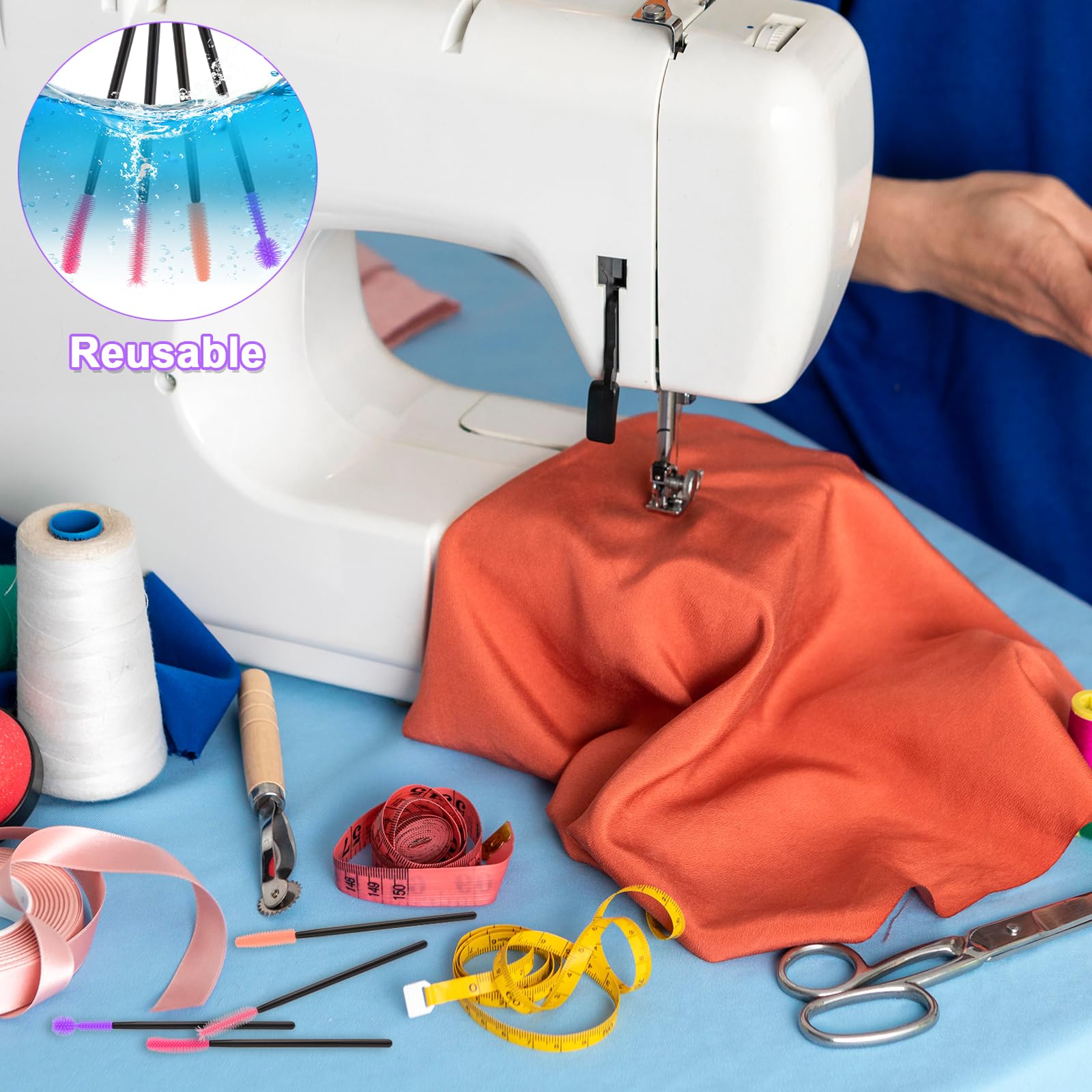 32pcs Sewing Machine Cleaning Brushes Kit - 4 Styles Reusable Silicone Cleaning Tools & Accessories for Sewing Machines - Perfect for Quilting, Embroidery & Fabric Crafts
