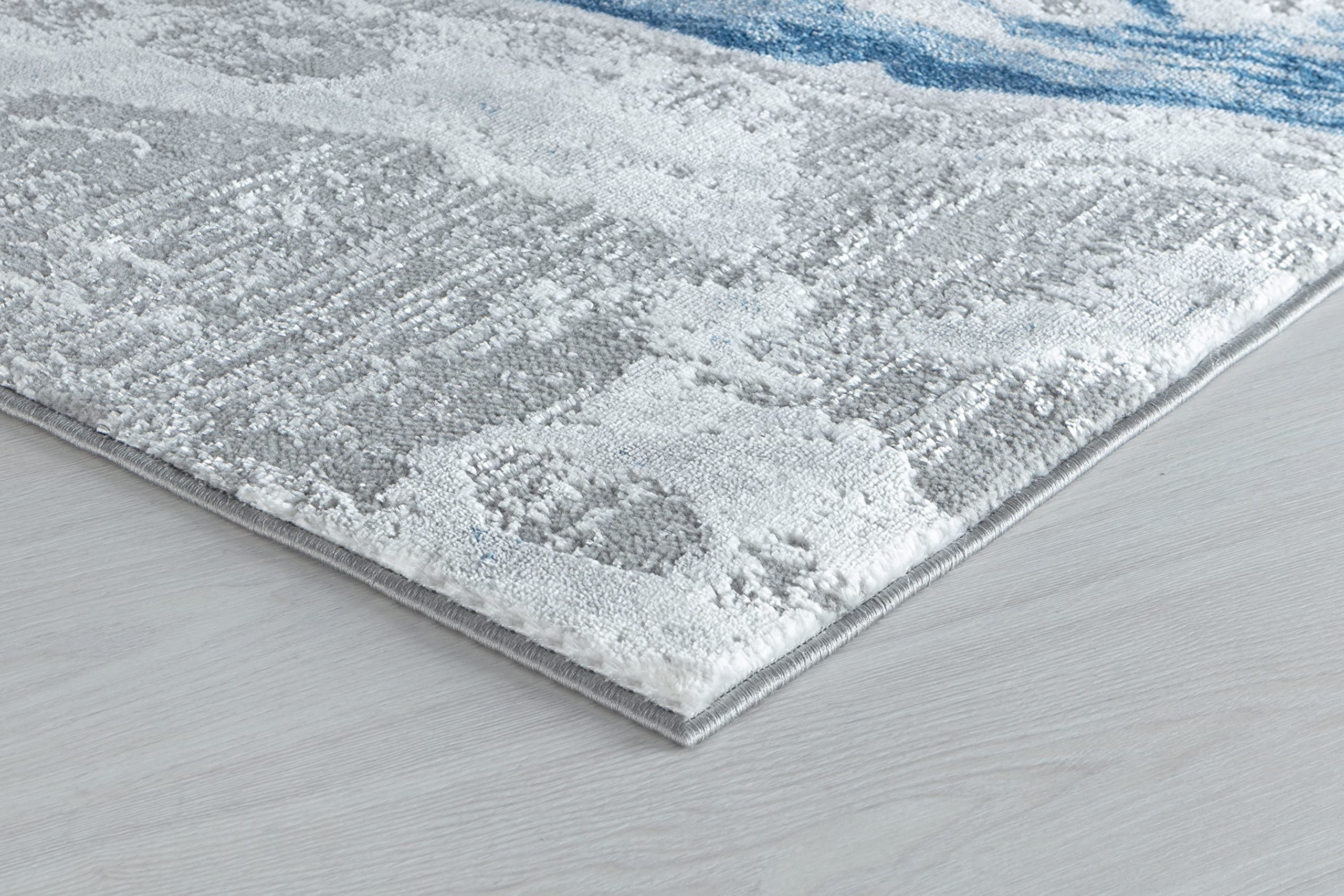 GLORY RUGS Modern Abstract Area Rug 8x10 - Soft Non-Slip Grey Navy Large Rugs for Home, Office, Bedroom & Living Room | Perfect for Hardwood Floors, Cozy Decor & High Traffic Areas