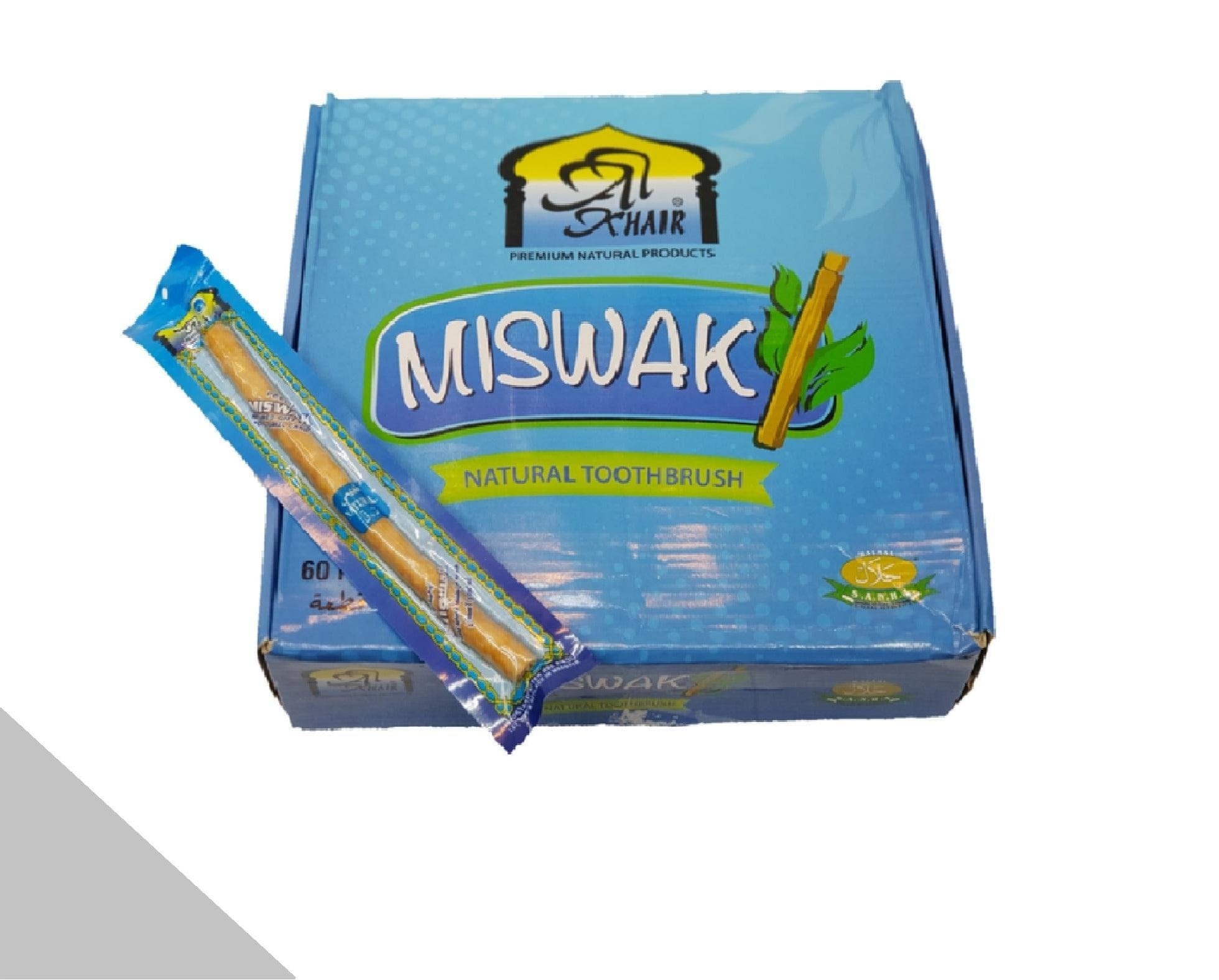Al Khair Miswak Stick - Natural Teeth Cleaning Twig, Pack of 60 - Organic Toothbrush Alternative for Fresh Breath & Oral Hygiene at Home, Travel, or Mosque