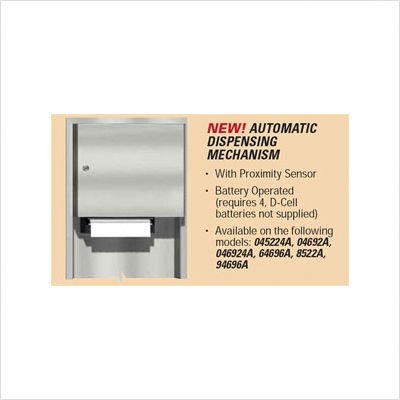 Simplicity Automatic Roll Paper Towel Dispenser with Waste Receptacle - Semi-Recessed Mounting for Kitchen, Bathroom & Office | Hands-Free Hygiene Solution