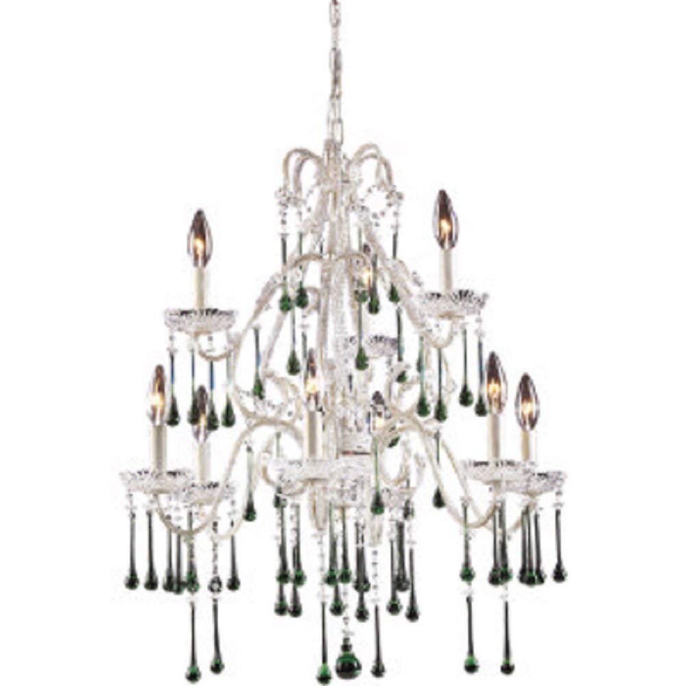 ELK Lighting 4003LIME Opulence Chandelier - Lime Green Crystal Ceiling Light Fixture for Dining Room, Bedroom & Living Room Decor