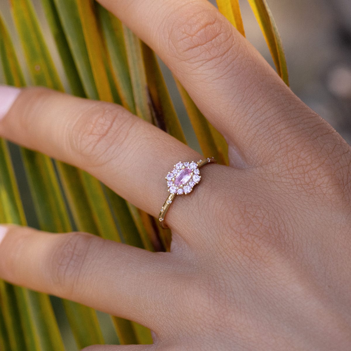 Starry Sakura Sapphire Ring - Elegant Blue Gemstone Jewelry for Women, Perfect for Weddings, Anniversaries & Special Occasions