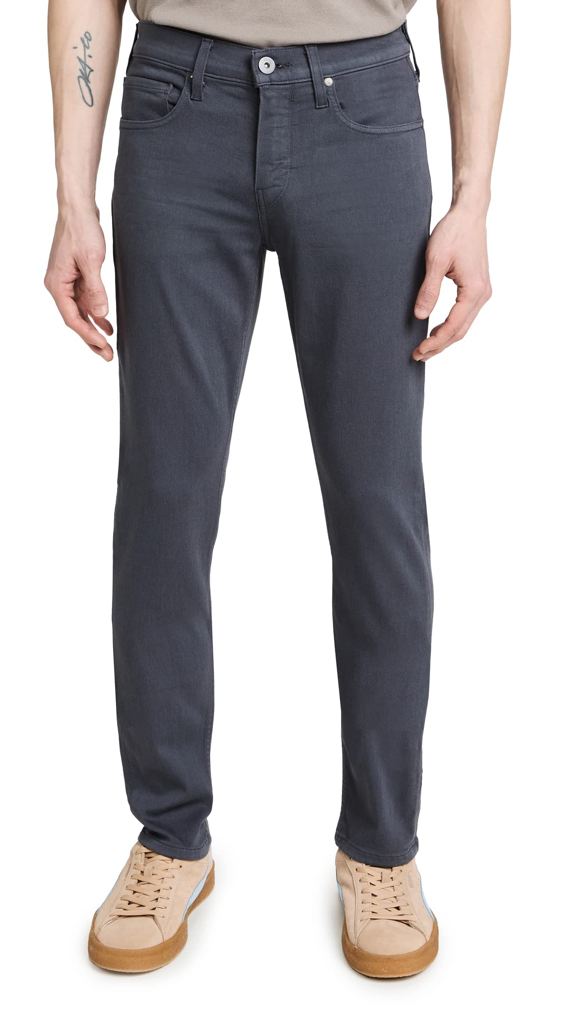 PAIGE Men's Lennox Slim Fit Toasted Almond Dress Pants - Comfortable Office & Business Casual Trousers for Work, Travel & Formal Events