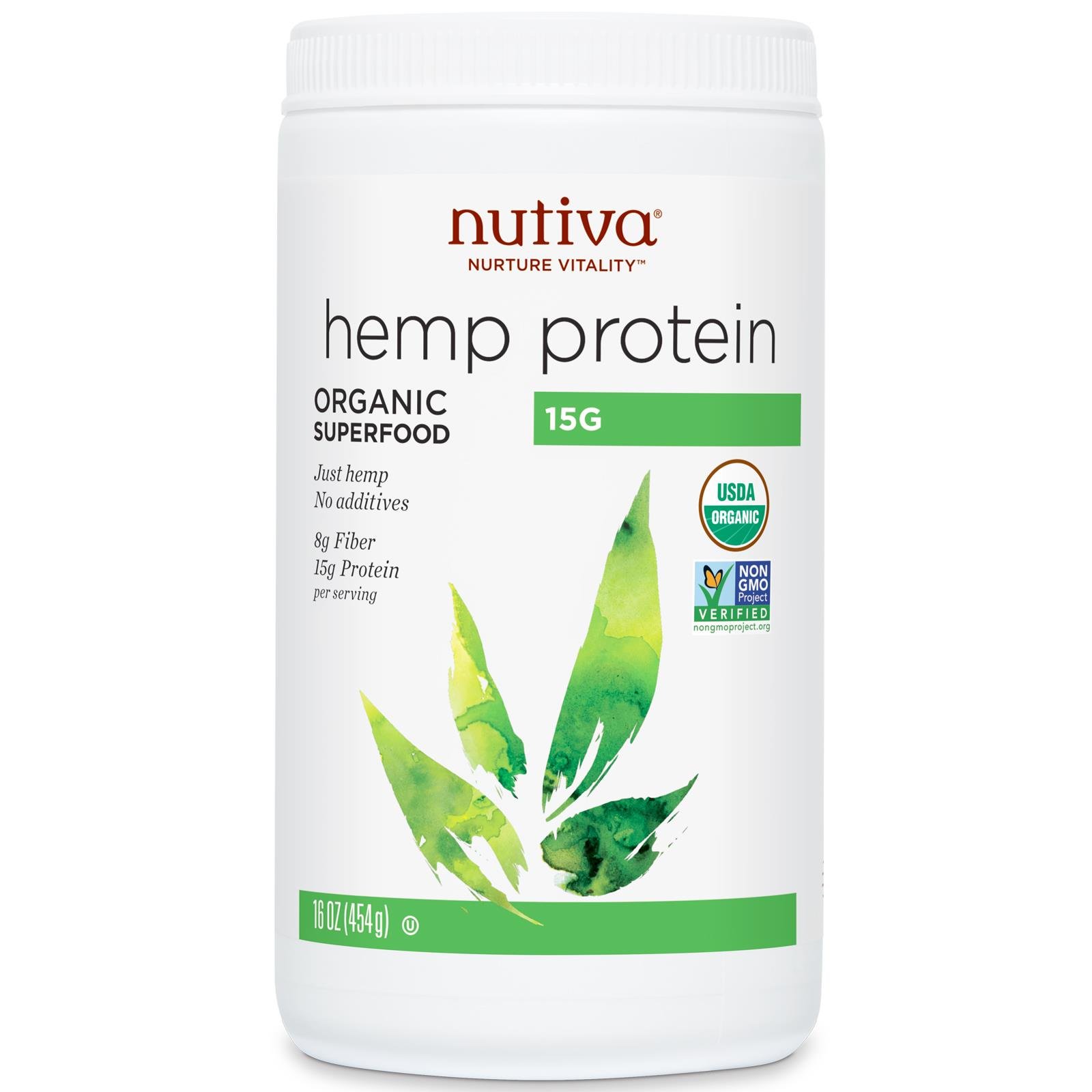 Nutiva Organic Hemp Protein Powder - 15g Plant-Based Protein per Serving | Vegan, Gluten-Free & Non-GMO | Perfect for Smoothies, Baking & Post-Workout Recovery