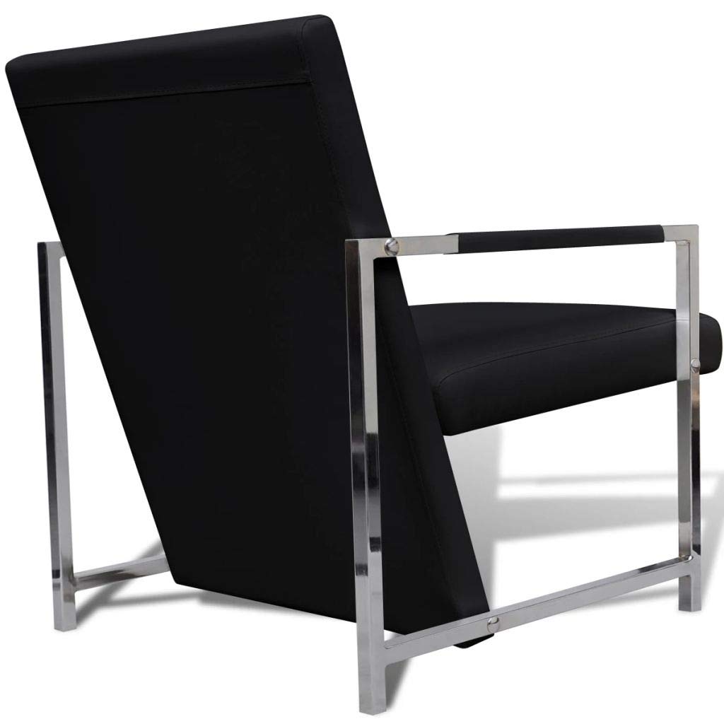 Comfy Faux Leather Accent Chair - Living Room Reading Chair & Bedroom Lounge Chair for Adults & Teens | Perfect for Relaxing, Reading & Small Spaces
