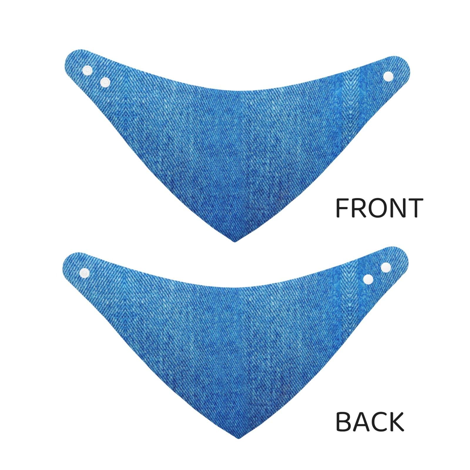 Denim Blue Adjustable Dog Bandana with Snaps - Triangle Pet Scarf for Small, Medium & Large Dogs - Perfect for Walks, Photos & Special Occasions