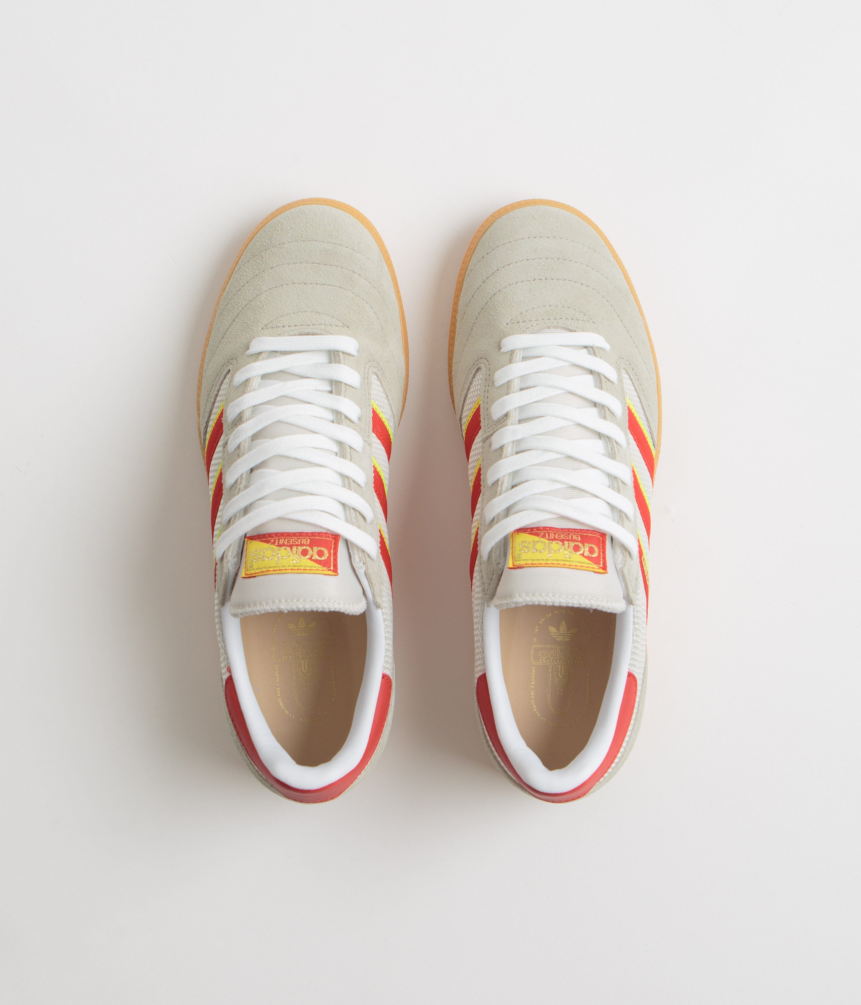 Adidas Busenitz Vintage Sneakers - Feather Grey, Red & Orbit Grey | Classic Skateboarding Shoes for Men | Perfect for Streetwear & Casual Wear
