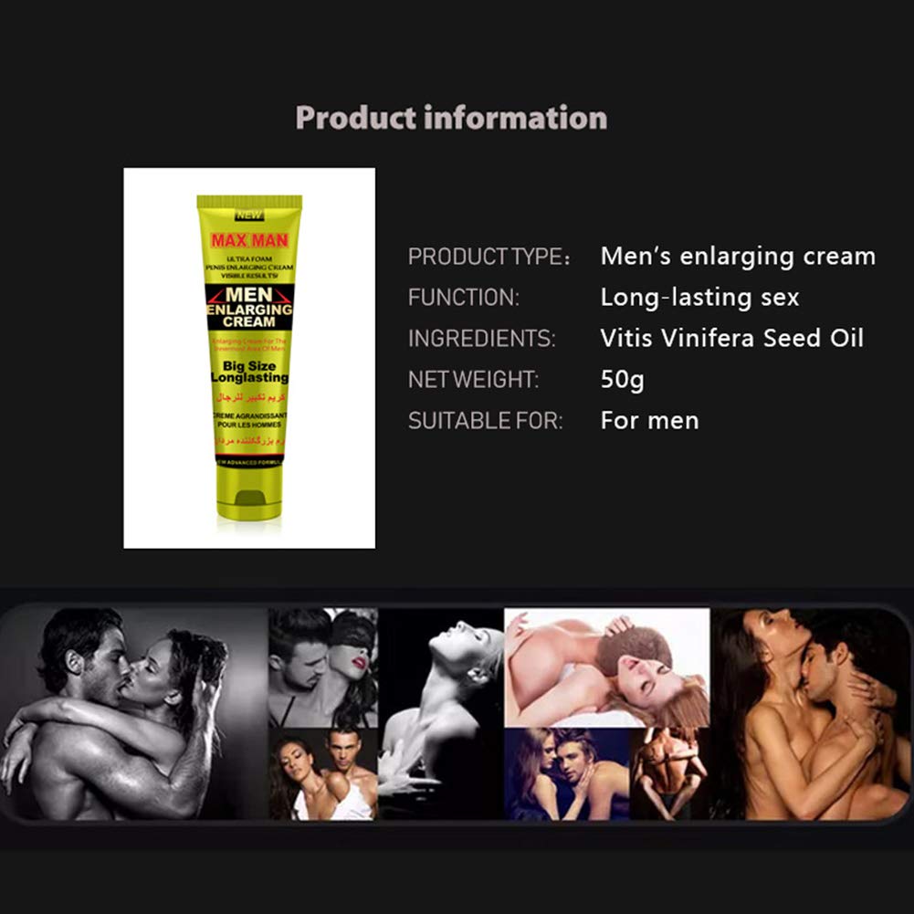 **Men's Sexual Enhancement Massage Oil - Erection Cream for Penis Growth, Longer & Thicker, Energy Boost, Performance & Strength, Delay Care Essential Oil (Cream) - Perfect for Couples' Intimacy & Sensual Massage**