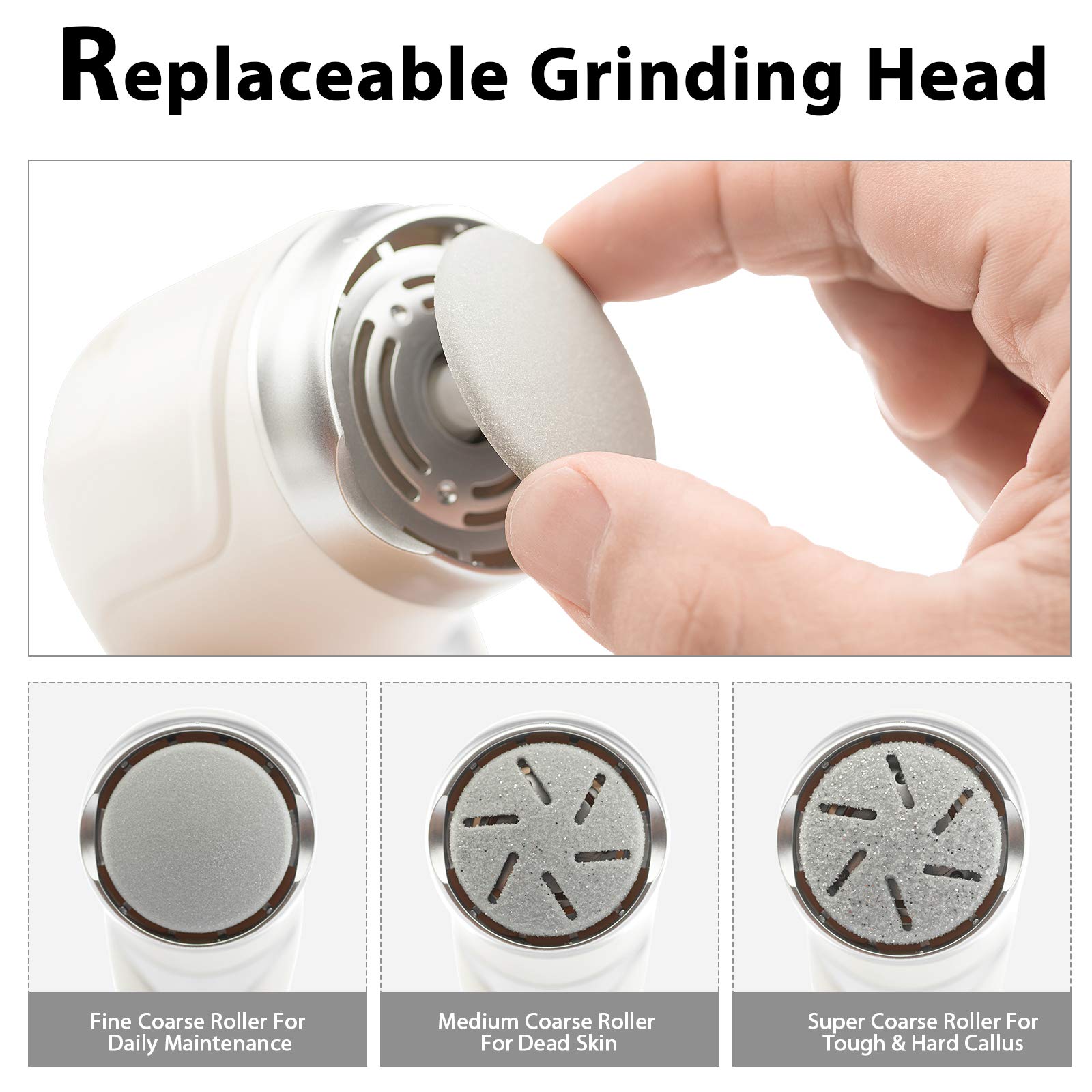 Keenove Rechargeable Electric Foot File - Dual Speed Callus Remover for Smooth Feet at Home Spa