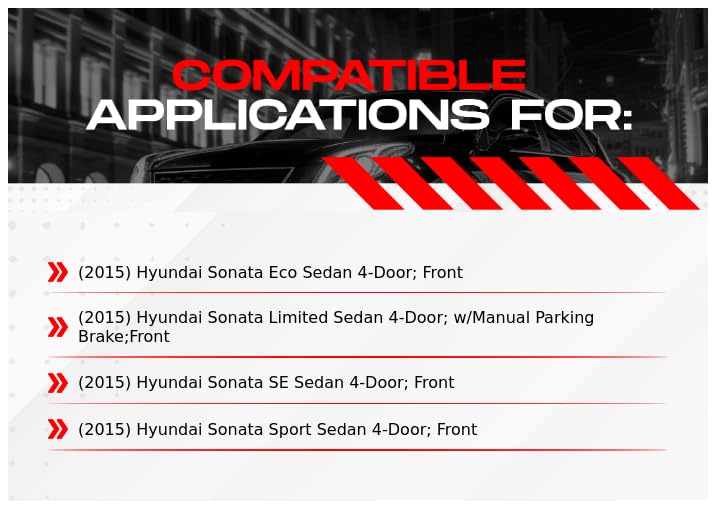 R1 Concepts Premium Front Brake Kit - Ceramic Brake Pads & Rotors for 2015 Hyundai Sonata | High-Performance Braking System | Perfect for Daily Commuting & Highway Driving