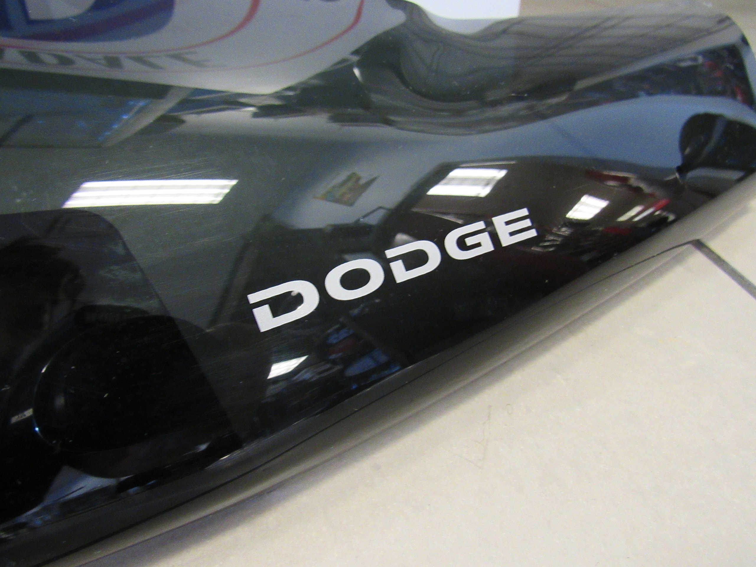 Mopar 82210993AB Tinted Front Air Deflector with Dodge Logo - Hood Mounted Wind Deflector Protects from Road Spray & Debris | Perfect for Dodge Trucks & SUVs in Rainy or Off-Road Conditions