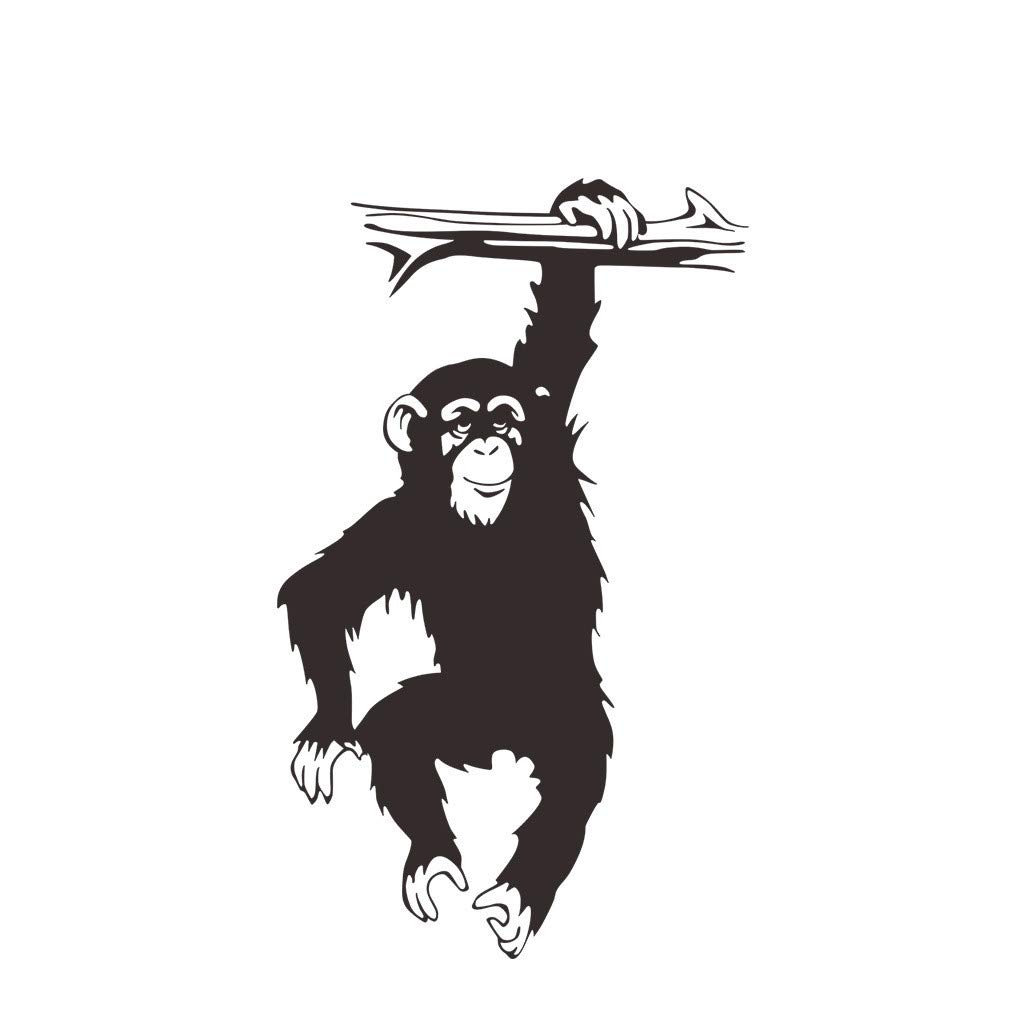 Celendi Monkey Wall Stickers - Black Vinyl Decals for Living Room & Bedroom Decor | Peel & Stick Wall Art for Home, Office, Nursery | Easy DIY Wall Decorations for Modern Interior Design