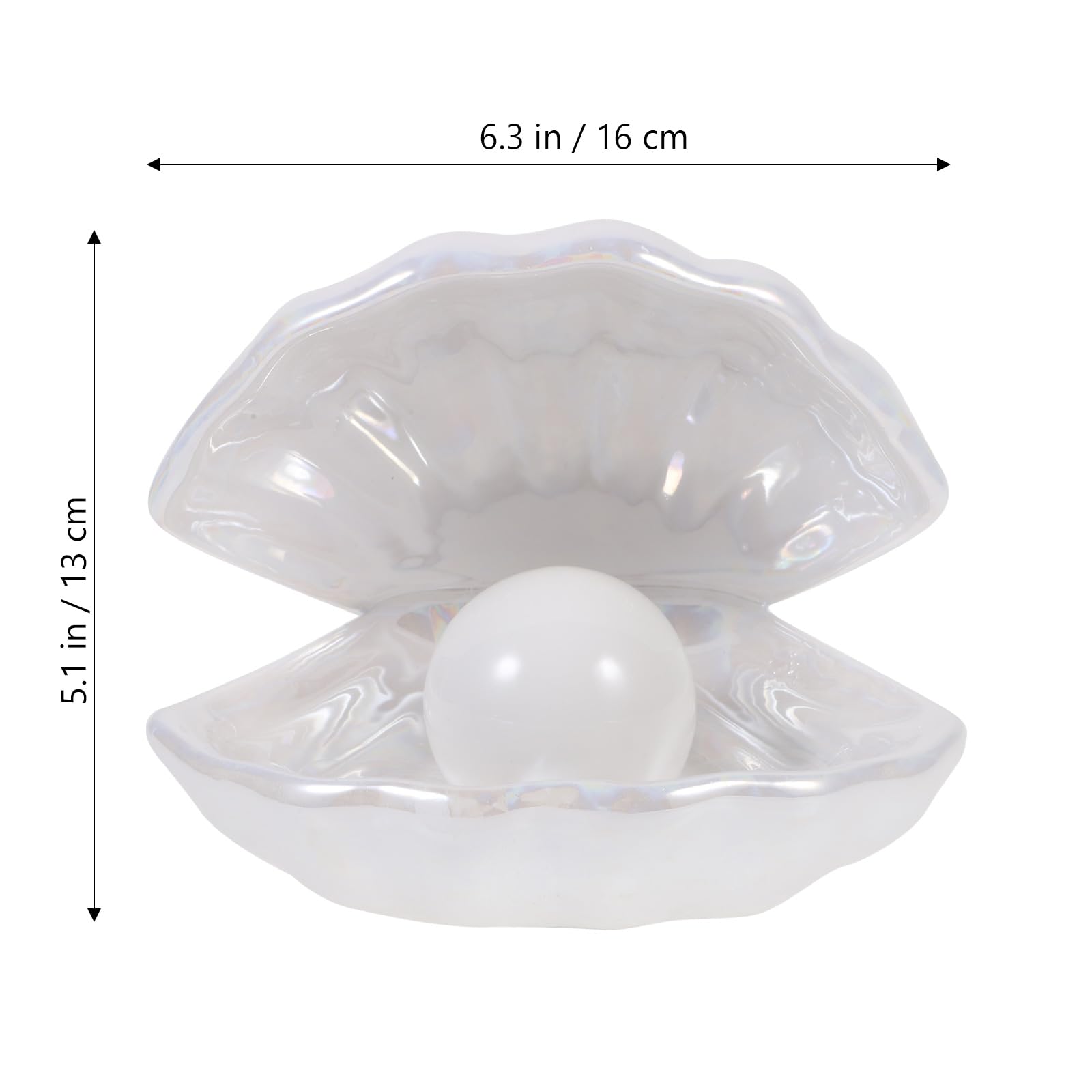 SEWACC Ceramic Night Light with Shell Pearl Design - White Table Lamp for Bedroom, Desktop, Bedside | Home Decor, Gift Idea, Relaxing Ambiance Lighting