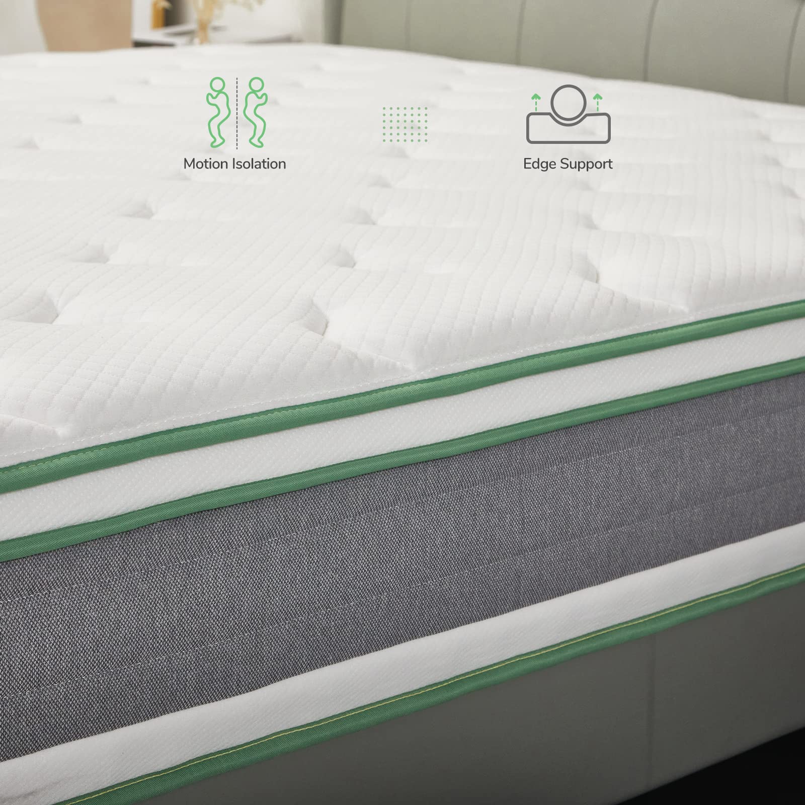 Novilla 12 Inch Hybrid King Mattress in a Box - Gel Memory Foam & Innerspring for Cool Sleep, Pressure Relief, Medium Firm Support with Pillow Top - Perfect for Bedrooms, Guest Rooms, and Dormitories